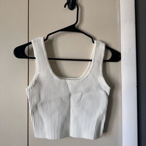 Altar'd State Cream Ribbed Tank Top